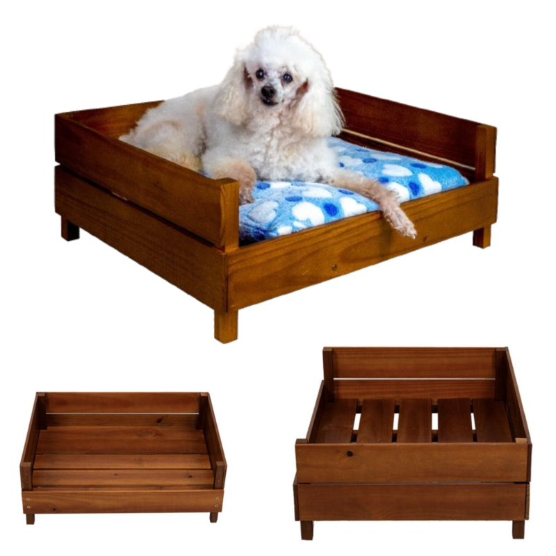 Cama caminha de madeira para cachorros 66cm Beethoven