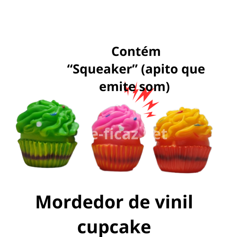 Brinquedo Mordedor Pet Bolo Cupcake com Apito – 13cm