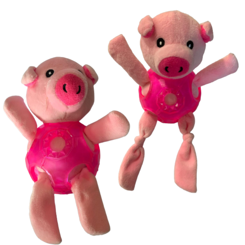 Brinquedos Para Cães e gatos Bola com Pelúcia Reforçada BALLPIGCom Apito 20Cm