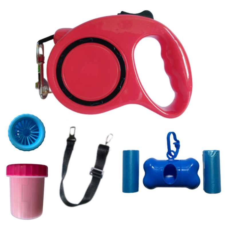 Kit Passeio P/ Cães  C/ Guia de 3mt Reforçada + Cata caca + Acessórios