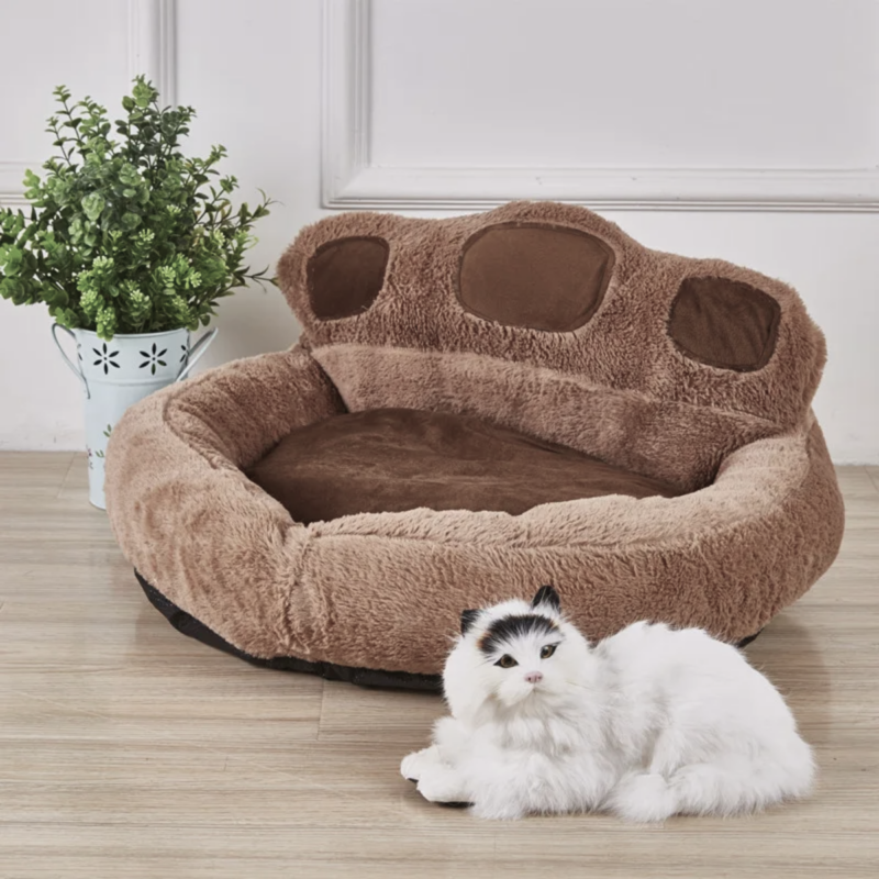 Cama Para Cães e Gatos Em Pelúcia Fofinha Tipo Patinha Tam.M 60Cm