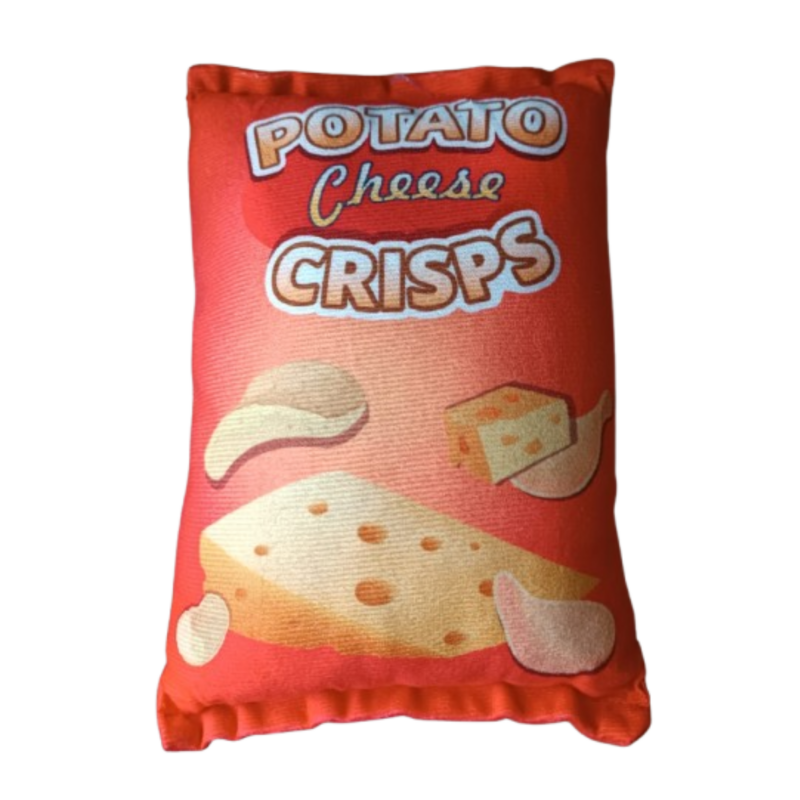 Brinquedo Para Cães de Pelúcia Mordedor Pet Batata Saquinho chips 21X14X6cm