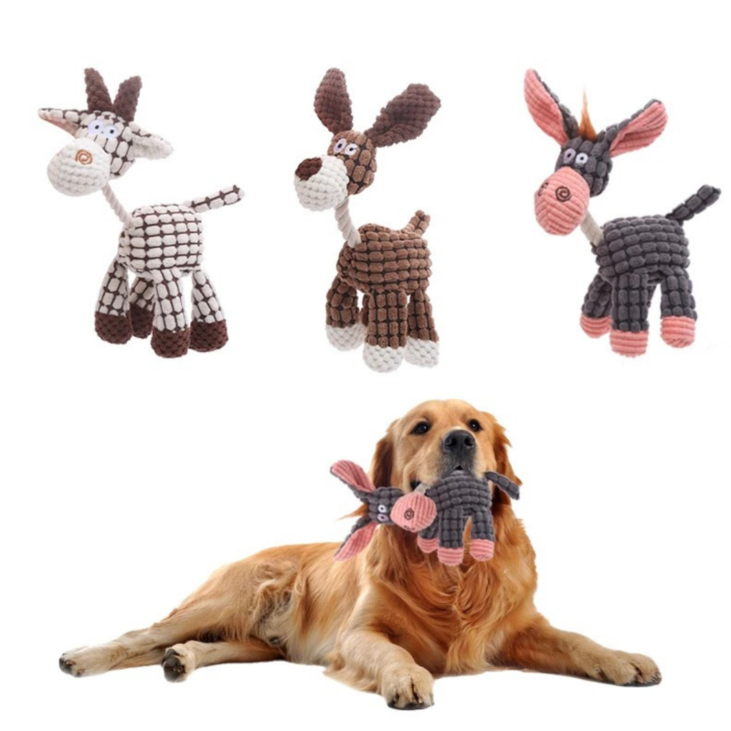 Brinquedo Para Cães de Pelúcia Resistente Animais C/ Som 23Cm