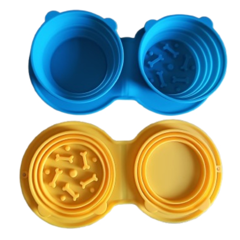 Comedouro e Bebedouro Duplo Retrátil de Silicone 37 X 18,5Cm