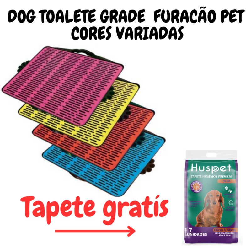 Sanitário Dog Toalete Grade Para Cães Furacão Pet - Com Tapetes Grátis