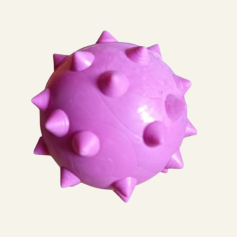 Brinquedo Mordedor P/ Cães Reforçado - Bola Borracha Maciça Dogão Com Cravos 80mm