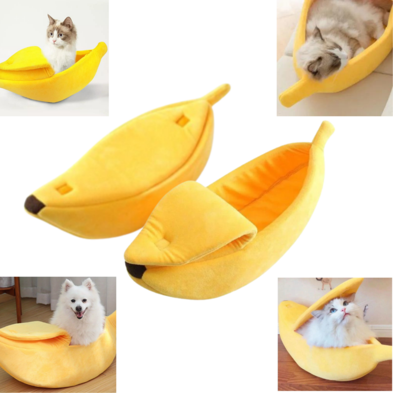 Caminha Em Pelúcia Fofinha Para Cães E Gatos Tipo Banana Tam. M 65cm
