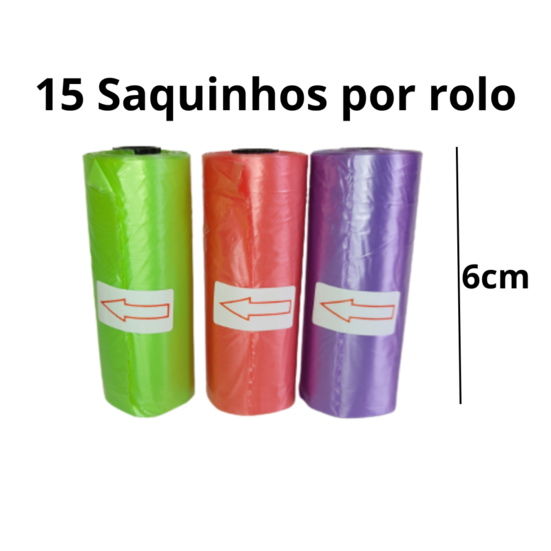 Refil Kit Higiene Pet - Saquinhos para Cata Caca - 3 Rolos de 15 Unidades