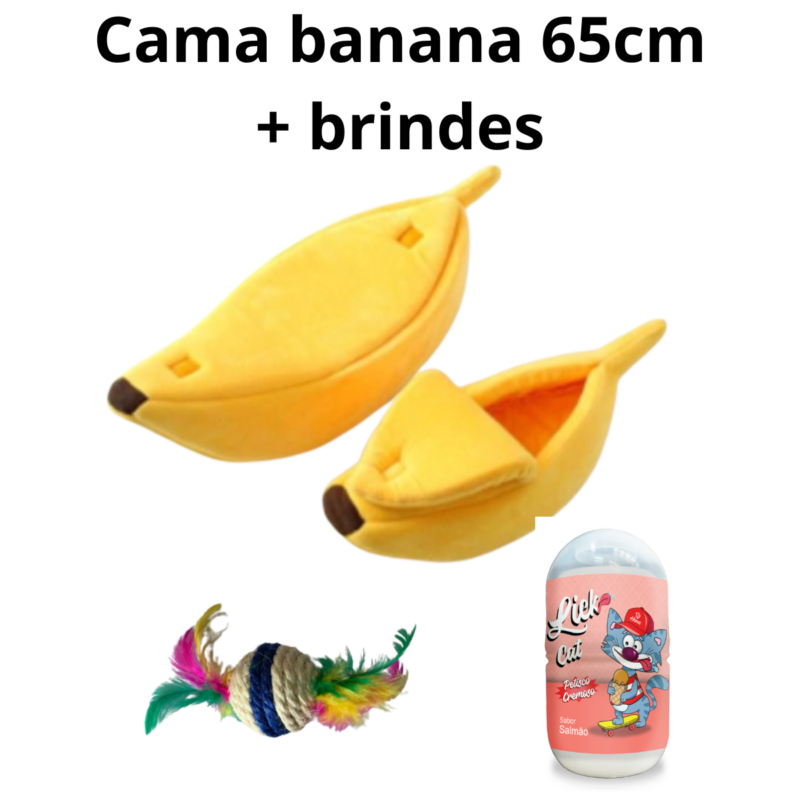 Caminha Em Pelúcia Fofinha Para Cães E Gatos Tipo Banana Tam. M 65cm + Mimos