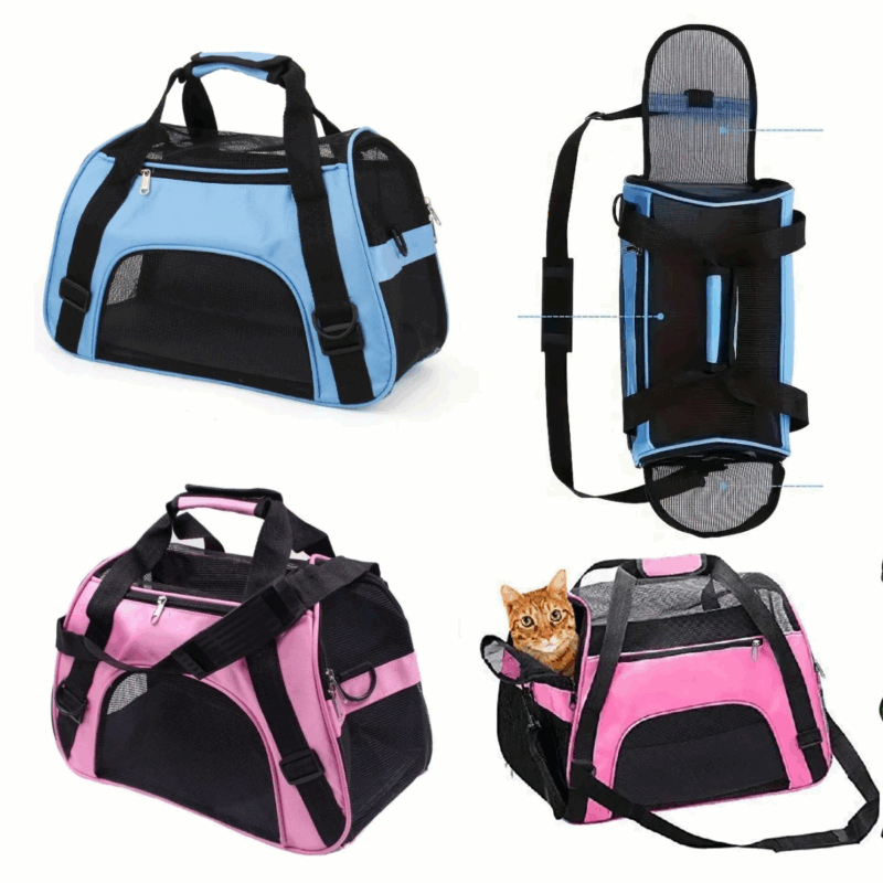 Bolsa De Transporte para Cães e Gatos Em Poliéster 45Cm X 21,5Cm X 26,5Cm