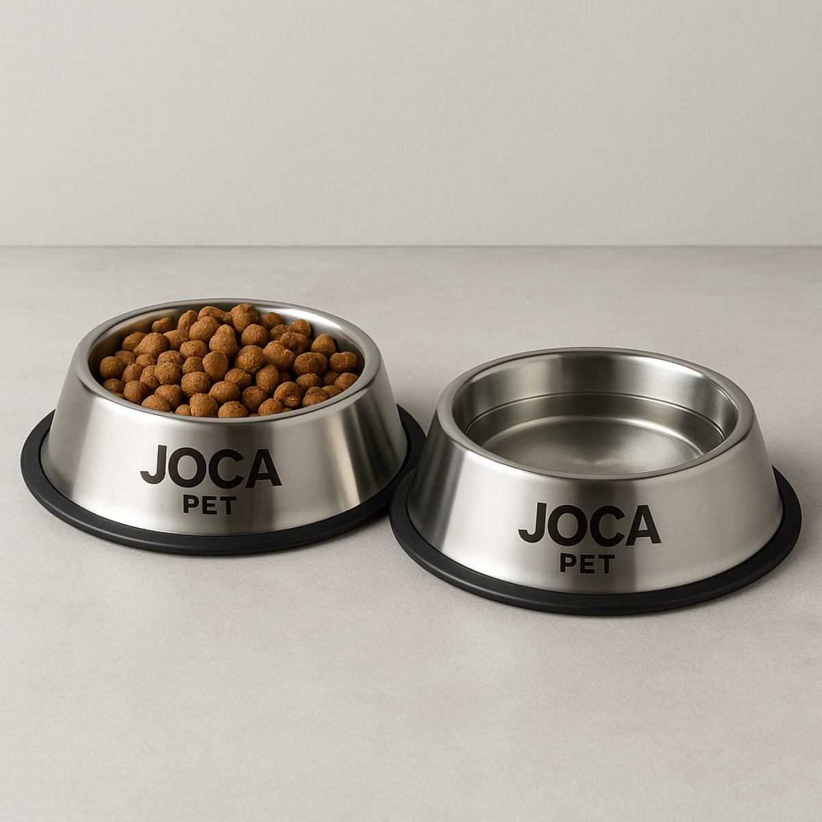 Comedouro Bebedouro Antiderrapante Inox Para Caes e Gatos 15,5 x 3,6Cm