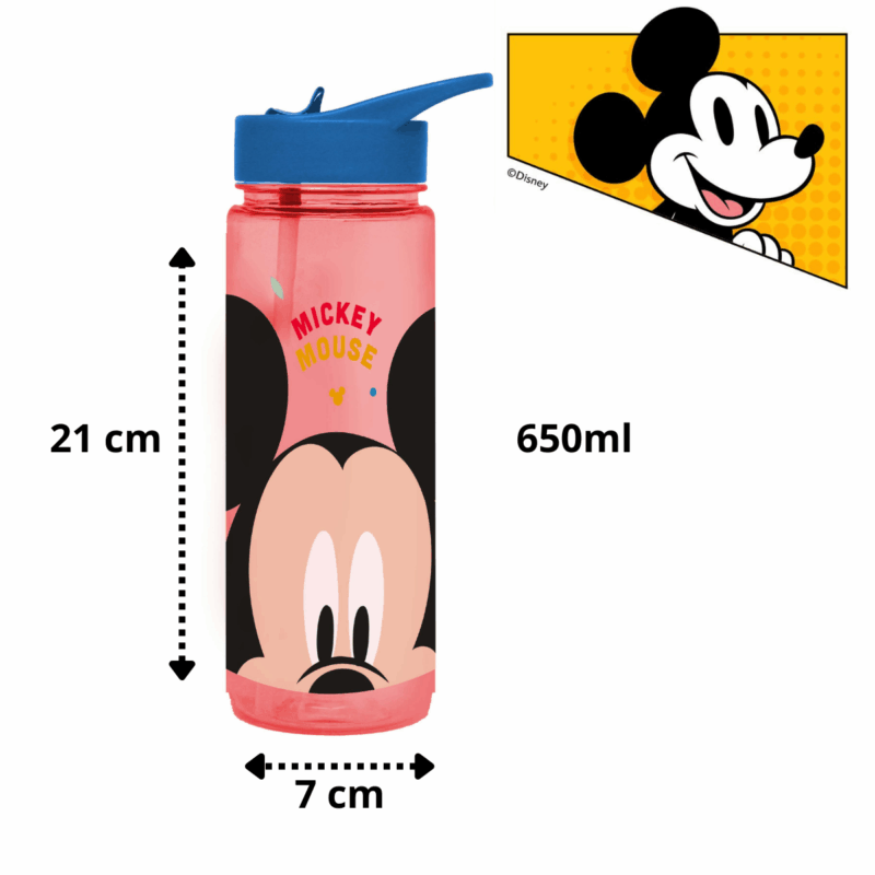 Garrafa Com Canudo Disney Mickey Mouse 650ml