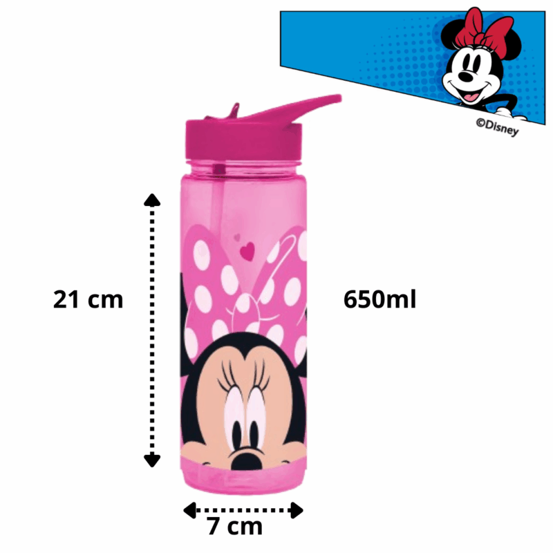 Garrafa Com Canudo Disney Minnie 650ml