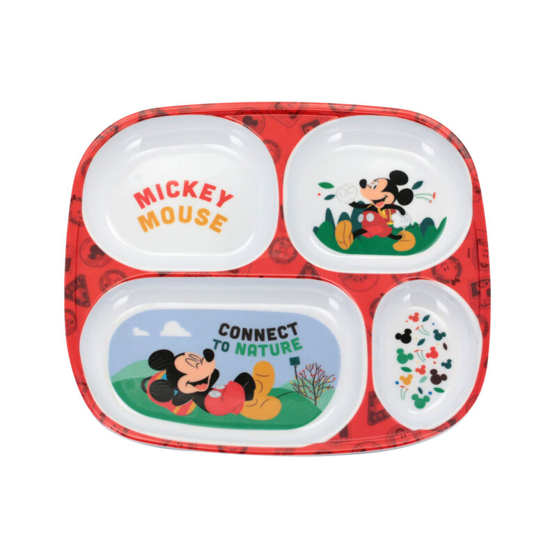 Prato com Divisória de Melamine Disney Mickey Mouse
