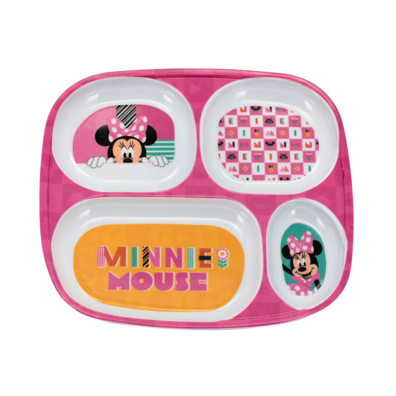 Prato com Divisória de Melamine Disney Minnie