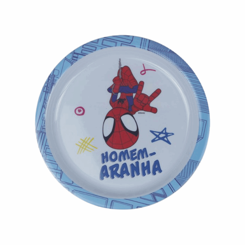 Prato Fundo de Melamine Disney Homem Aranha 21cm