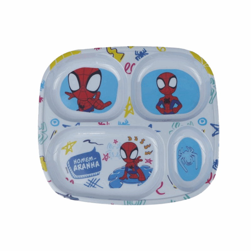Prato com Divisória de Melamine Disney Homem Aranha