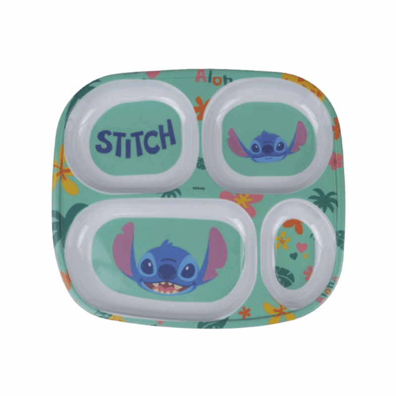 Prato com Divisória de Melamine Disney Stitch