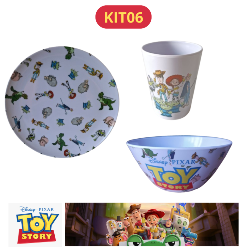 Jogo Infantil de Refeição Melamine Disney Pixar Toy Story KIT06 - Produto Licenciado