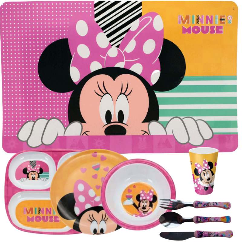 Jogo Infantil de Refeição PR Disney 8 Peças - Minnie