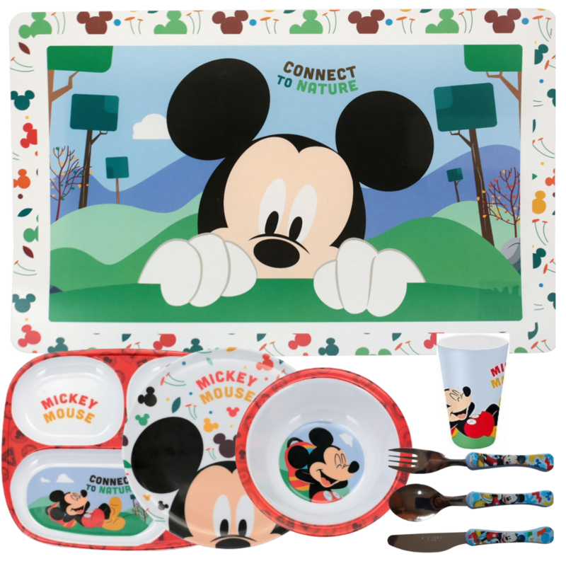 Jogo Infantil de Refeição PR Disney 8 Peças - Mickey