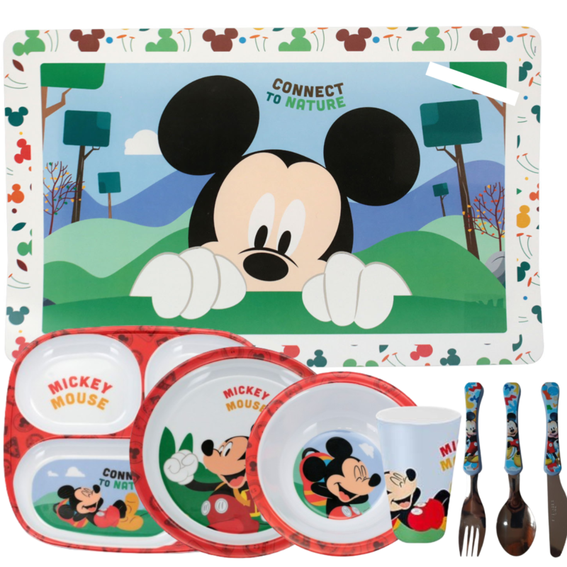 Jogo Infantil de Refeição Disney 8 Peças - Mickey