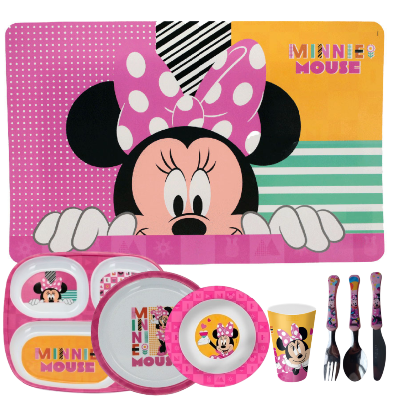 Jogo Infantil de Refeição Disney 8 Peças - Minnie